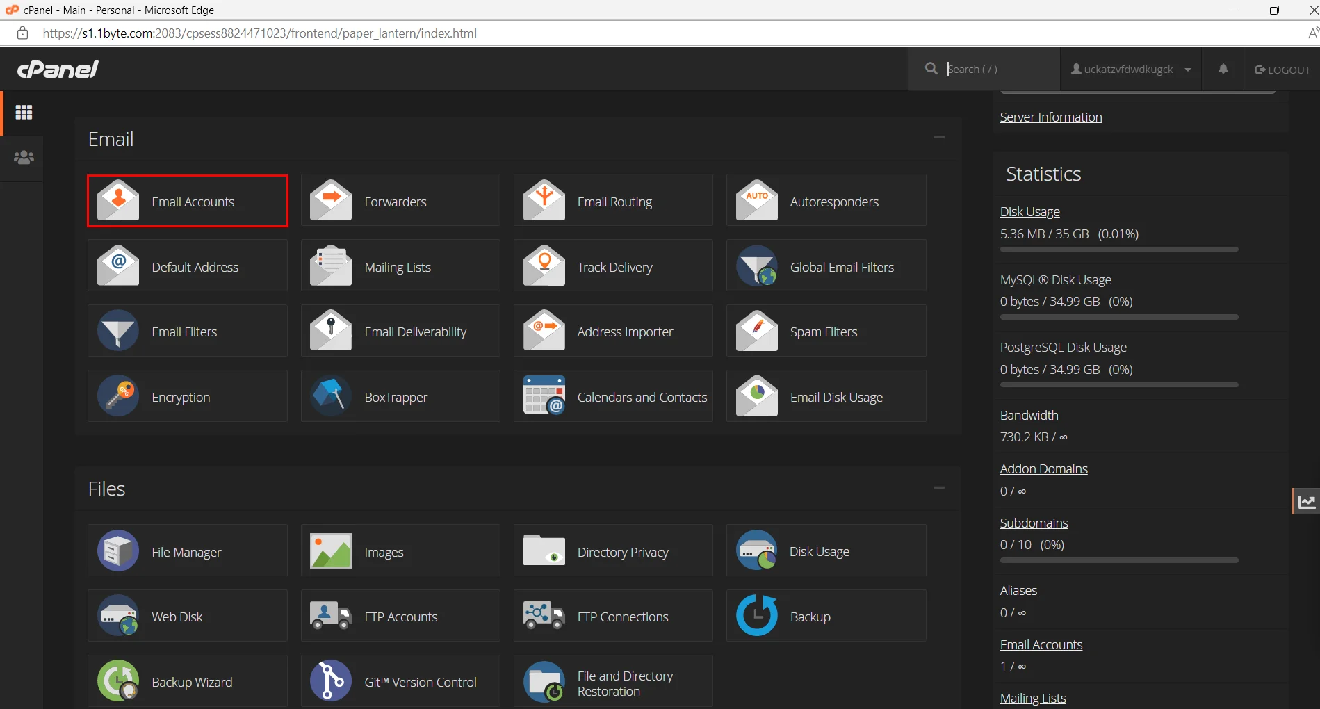 Go to email account shared hosting
