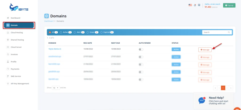 ជំហាន 2. ចង្អុលដែនទៅ Cloud Hosting