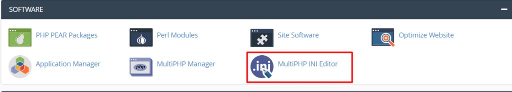 Then, click on ‘MultiPHP INI Editor’.