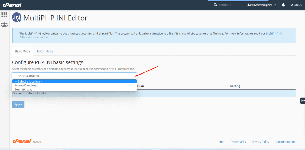 configure PHP INI basic settings