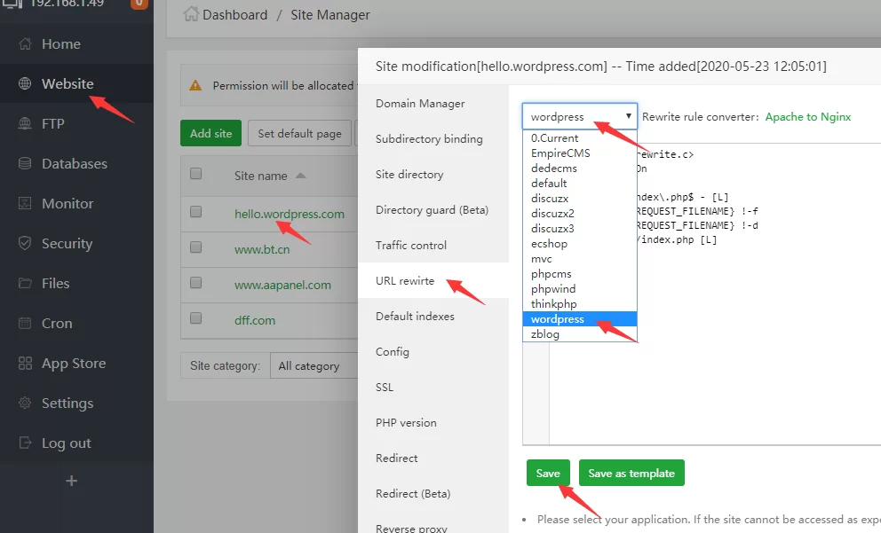 Set your website render, then set your URL-Rewrite.