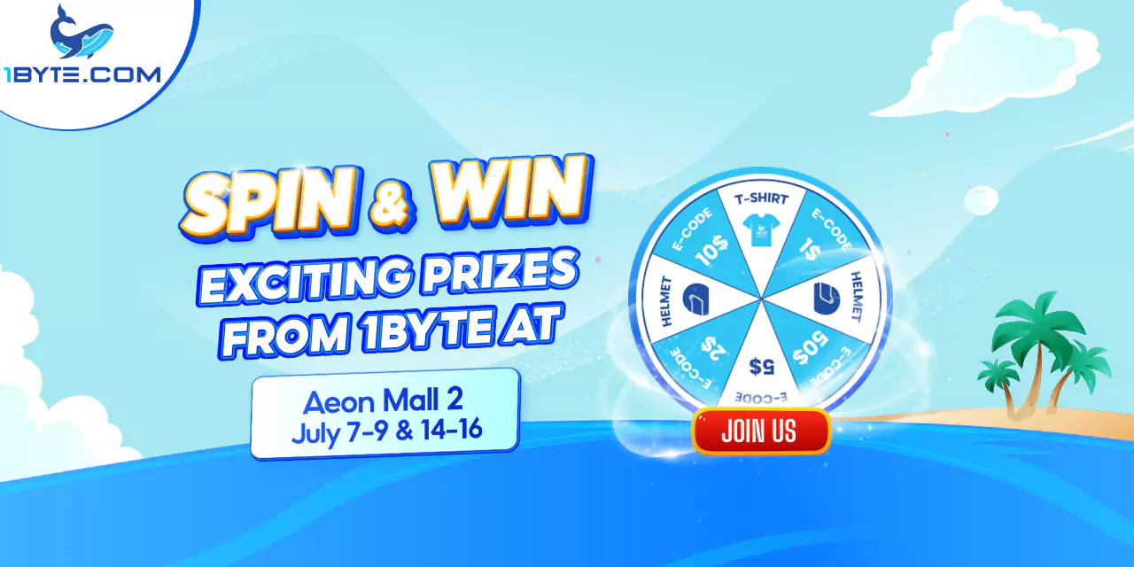 Spin & Win: Exciting Prizes from 1Byte at Aeon Mall 2 on July 7-9 & 14-16
