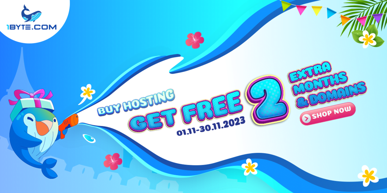Cruising with 1Byte: Get 2 Extra Months & Free Domains with Hosting Purchase