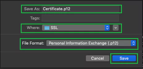 safari export certificate