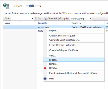 How to export certificates between Windows servers | 1Byte