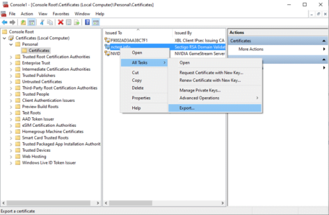 How to export certificates between Windows servers | 1Byte