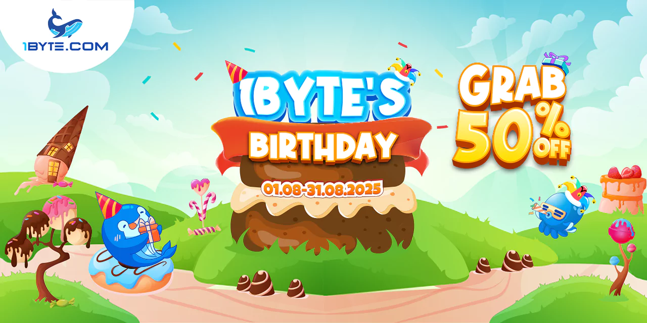 1Byte Birthday Bash: Up to 50% OFF All Services This August