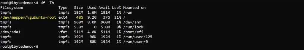 Here you can see currently, "vgubuntu-root" its maximum capacity is 48GB