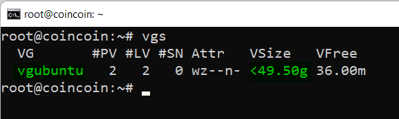 Ubuntu 20.04, VG named "vgubuntu"