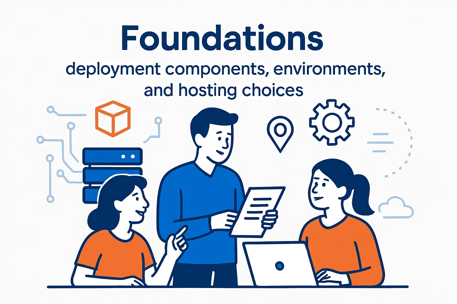 Foundations: deployment components, environments, and hosting choices
