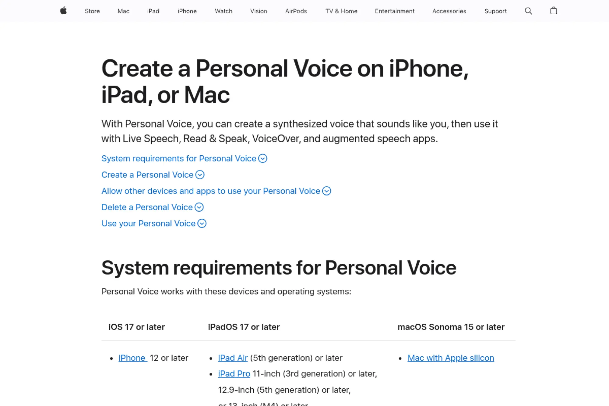 28. Apple Personal Voice