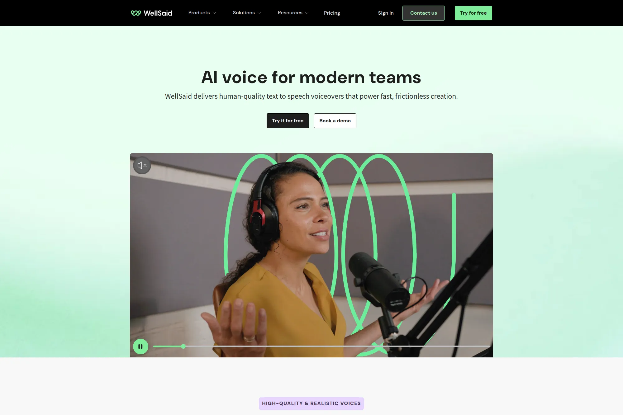 8. WellSaid Custom Voices