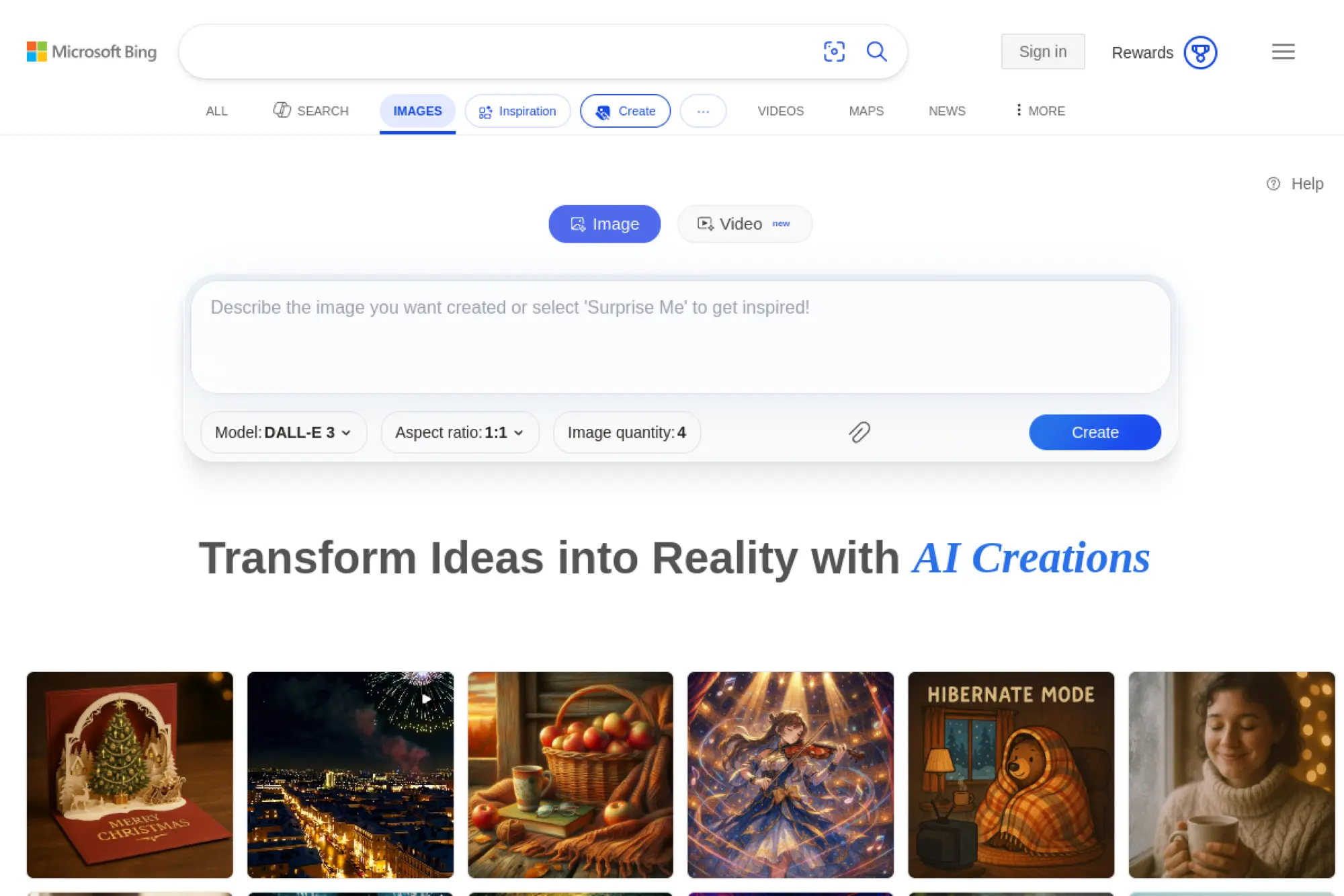 5. Bing Image Creator