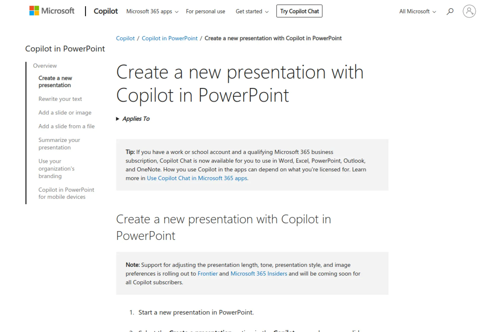 1. Copilot in PowerPoint