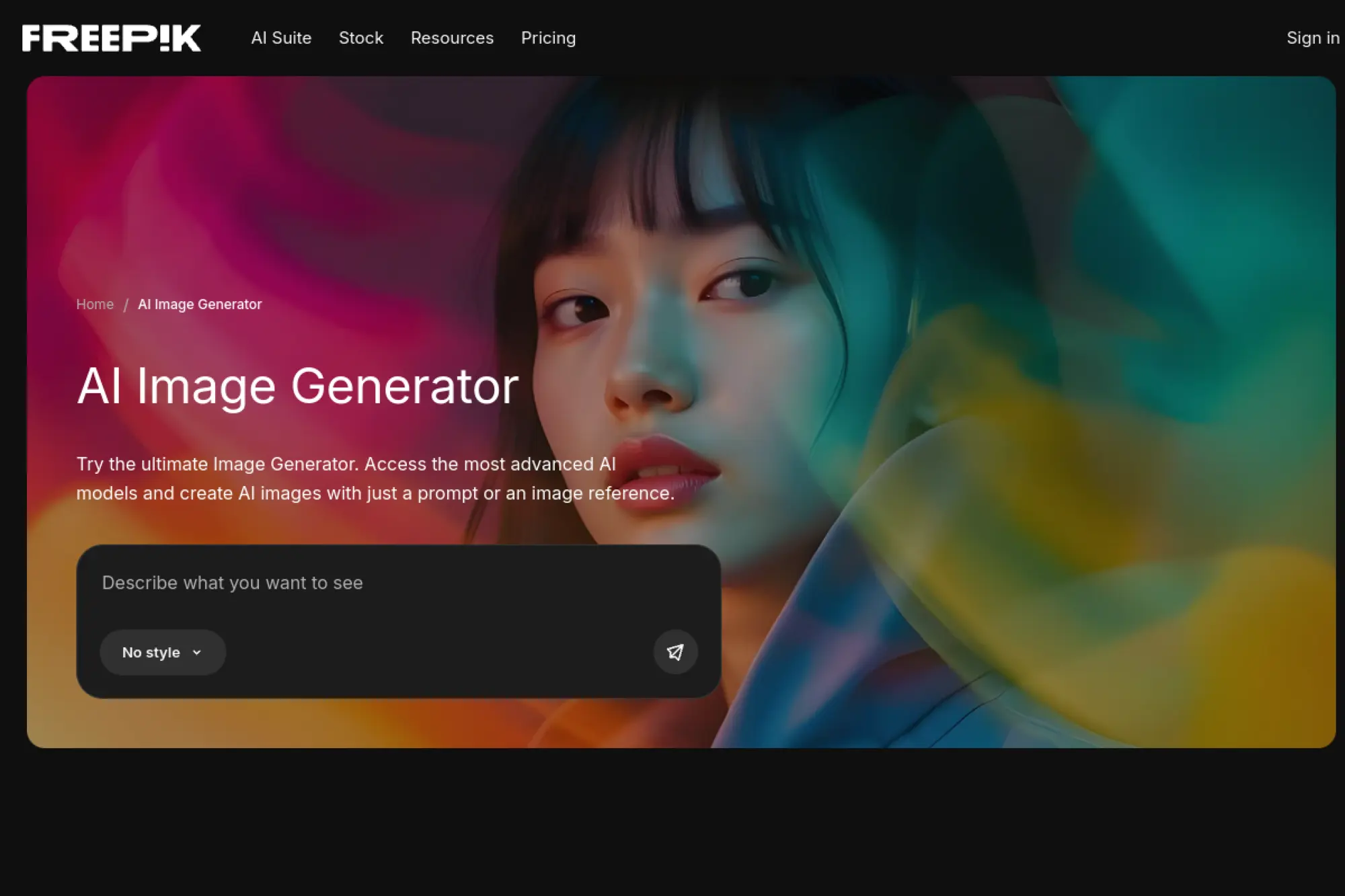 12. Freepik AI Image Generator