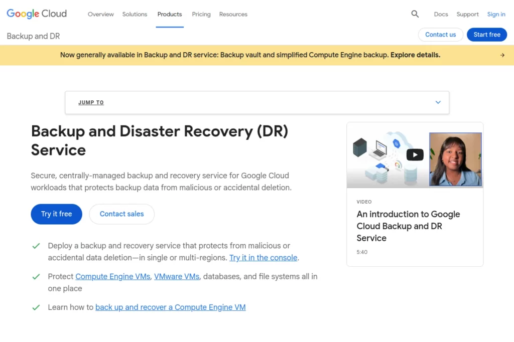 12. Google Cloud Backup and DR Service