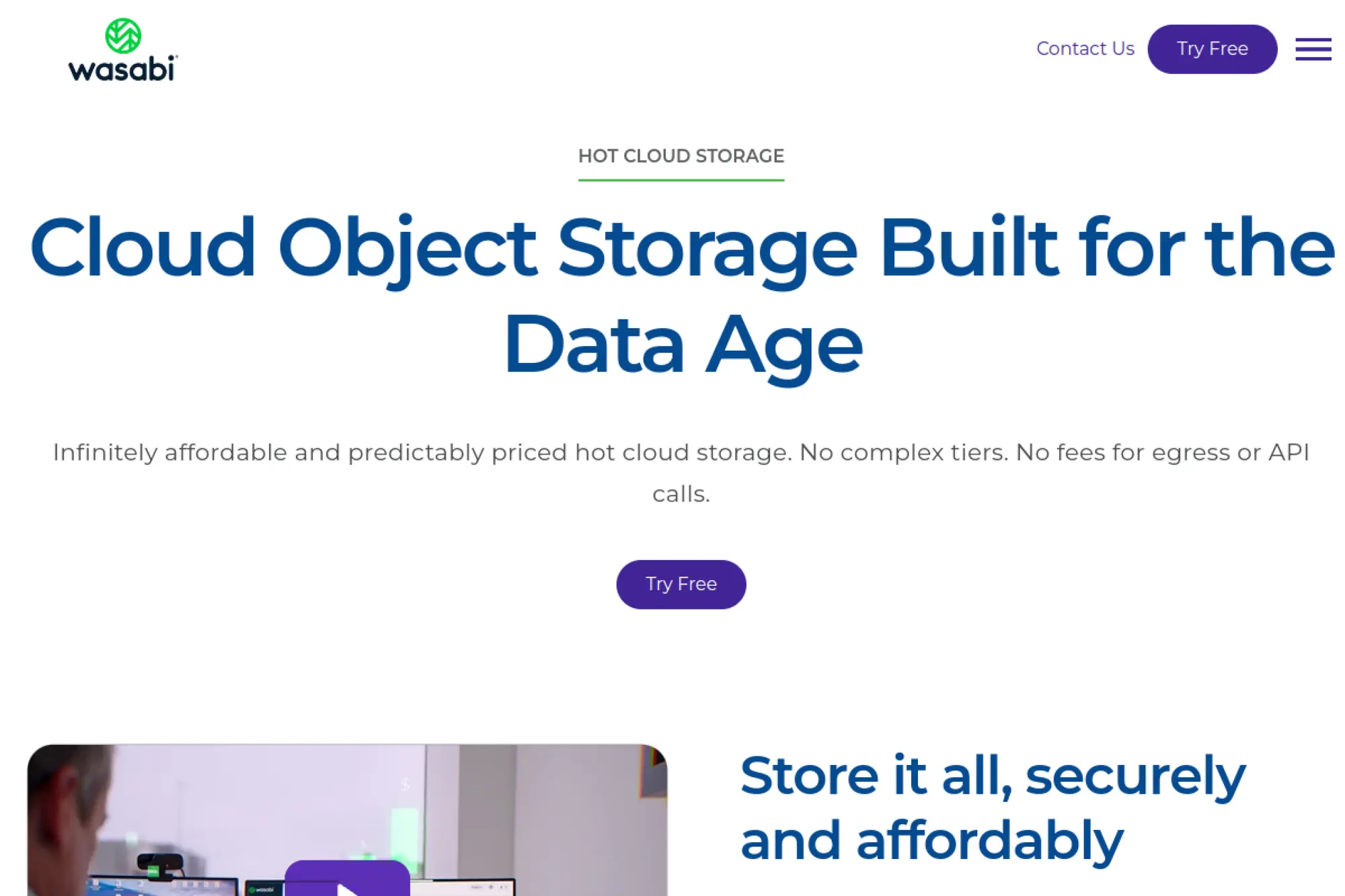 14. Wasabi Hot Cloud Storage