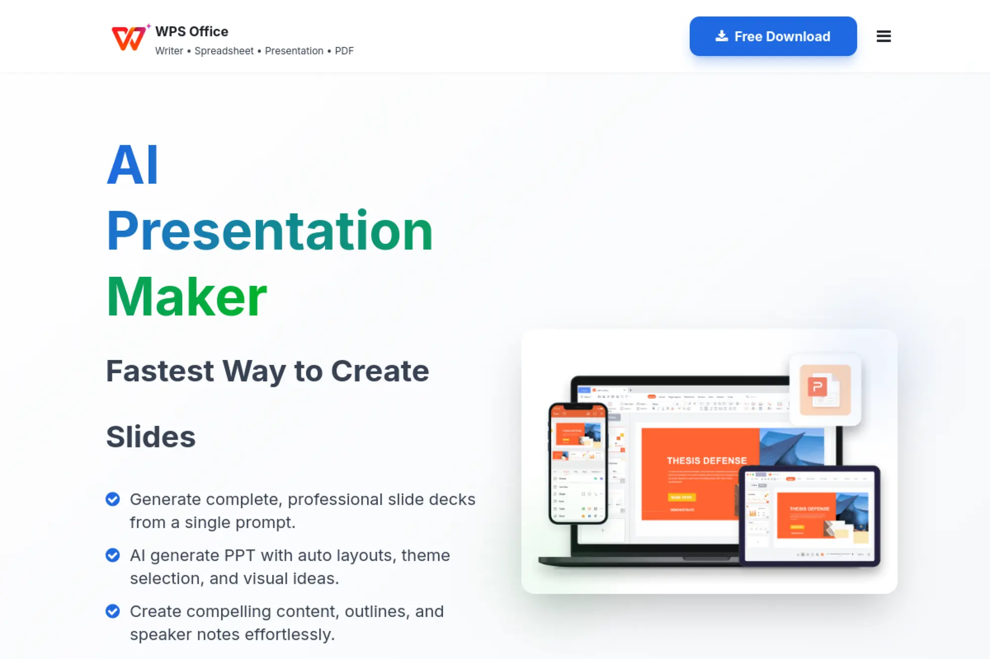 22. WPS Office AI PPT Maker