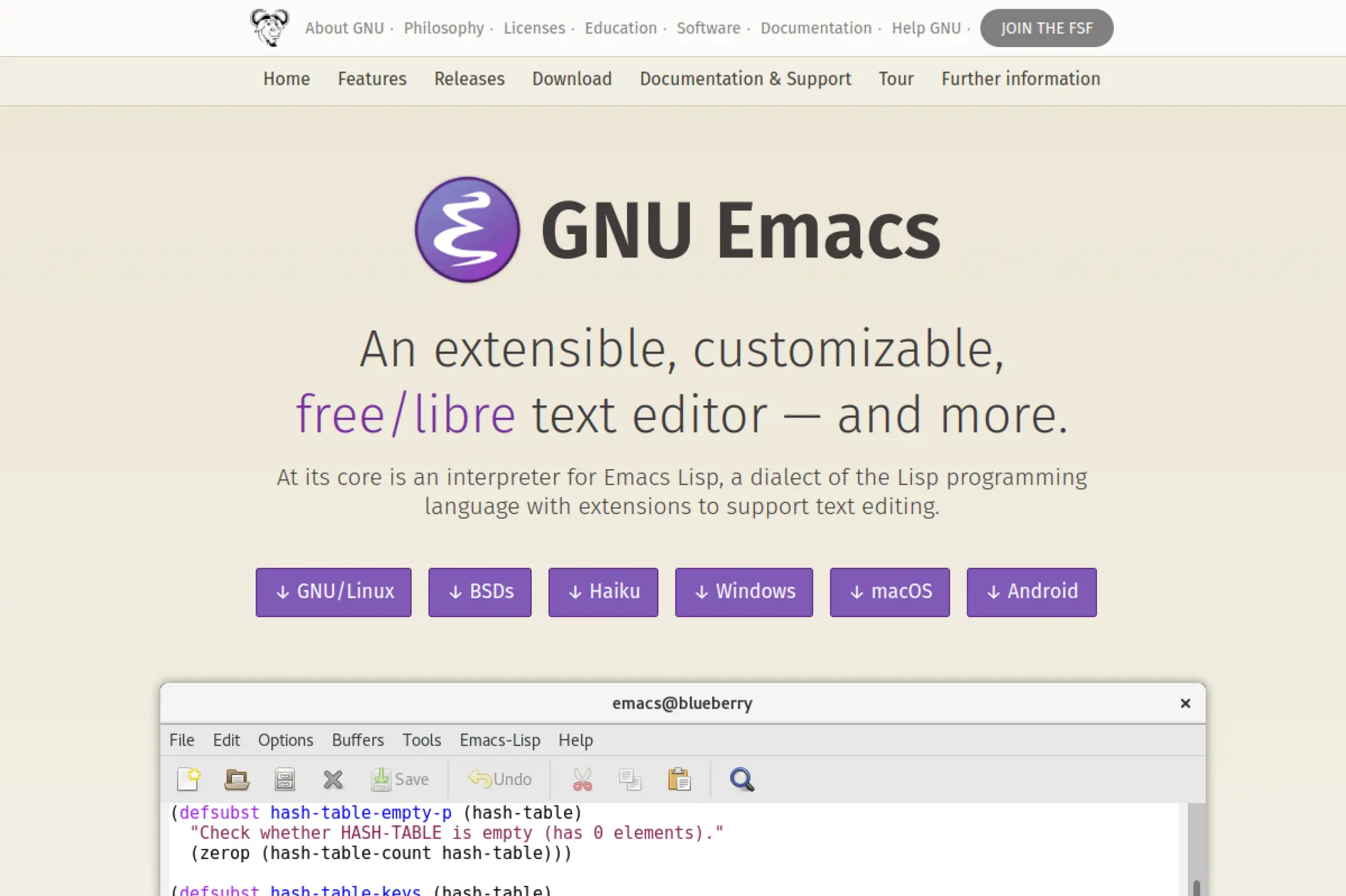 8. GNU Emacs