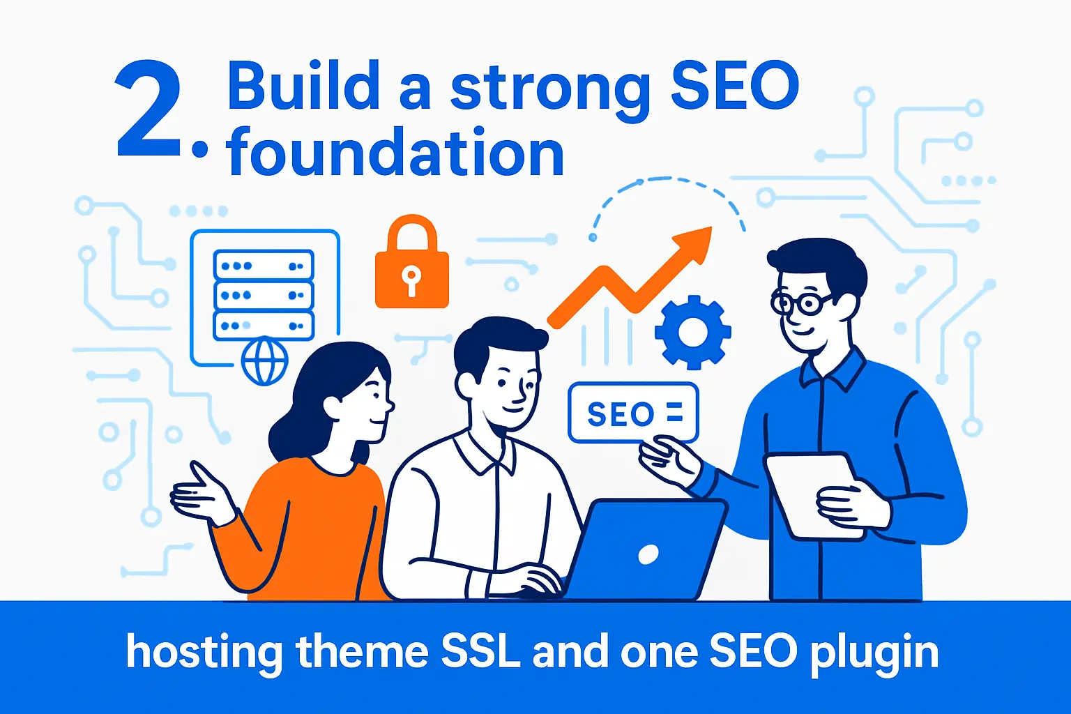 2. Build a strong SEO foundation hosting theme SSL and one SEO plugin