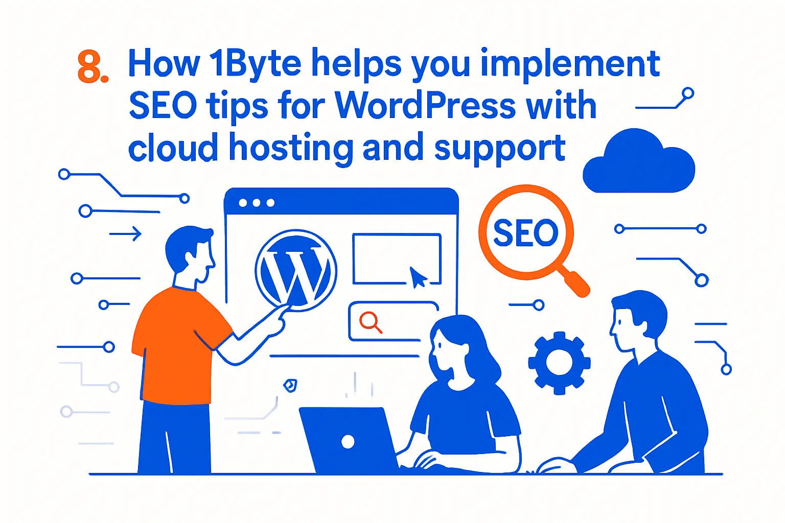 8. How 1Byte helps you implement seo tips for wordpress with cloud hosting and support