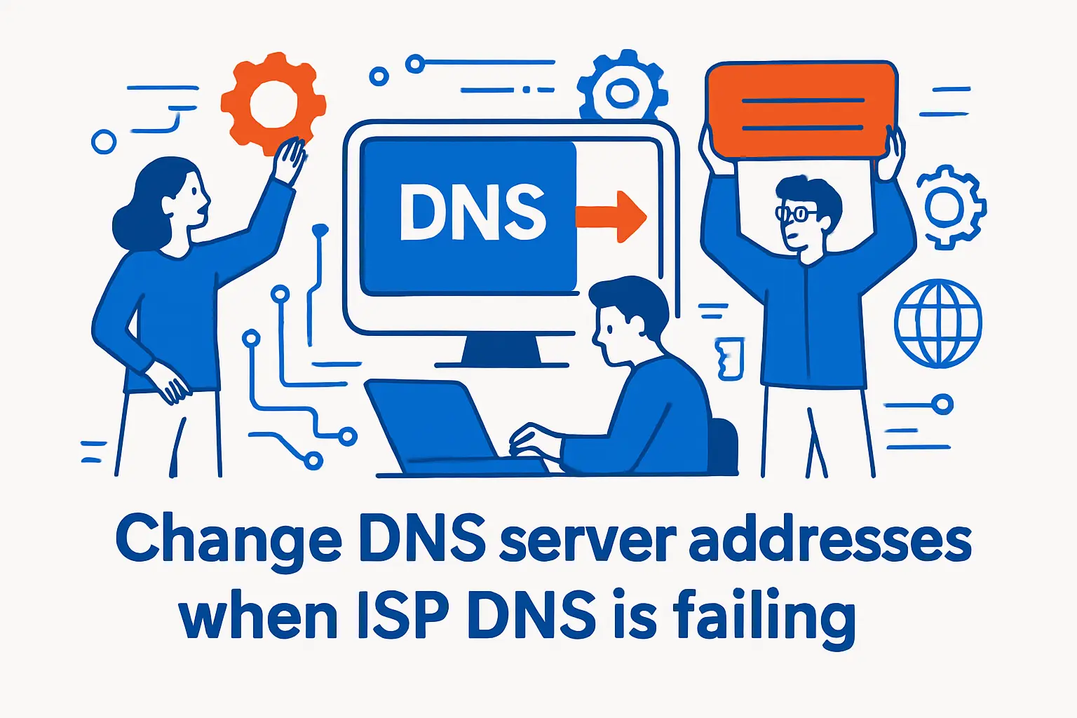 Change DNS server addresses when ISP DNS is failing
