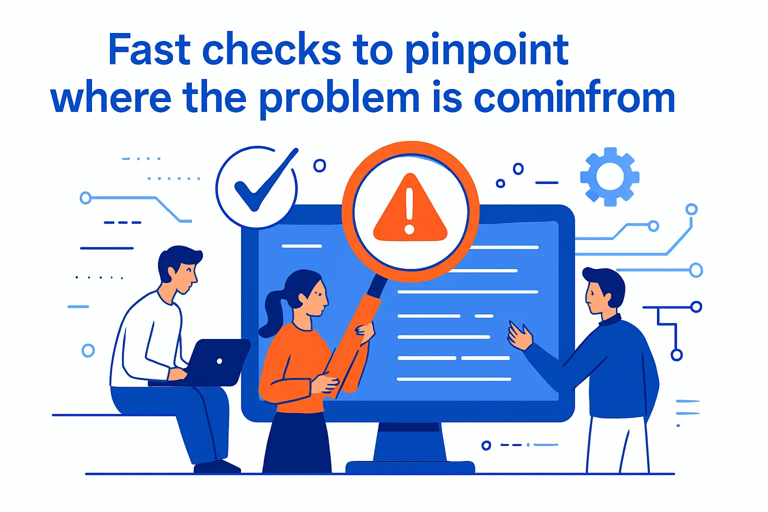 Fast checks to pinpoint where the problem is coming from