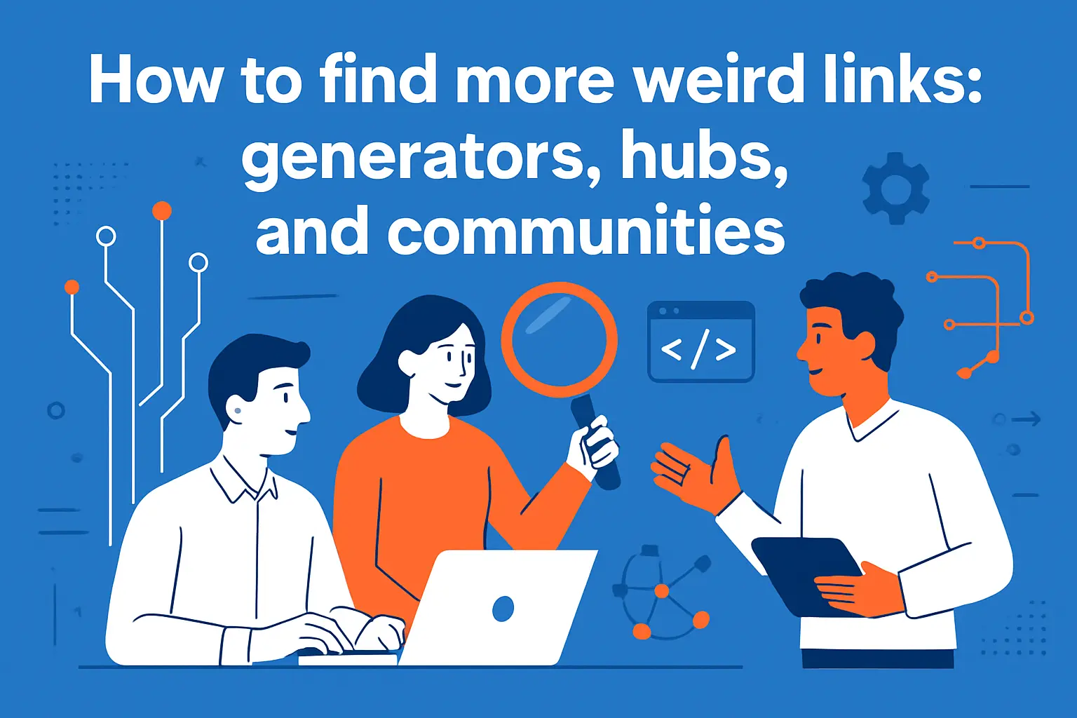 How to find more weird links: generators, hubs, and communities
