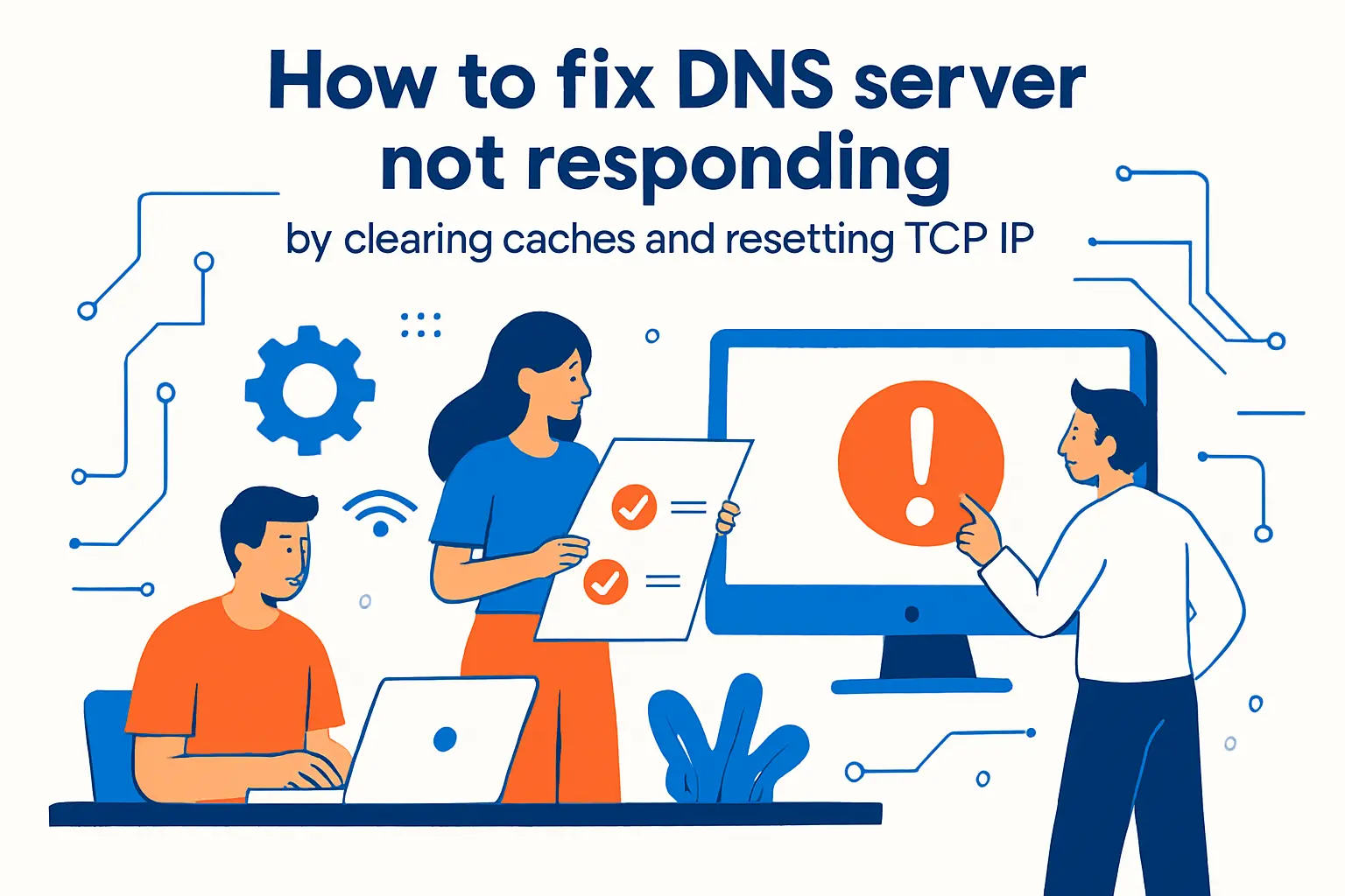 How to fix dns server not responding by clearing caches and resetting TCP IP