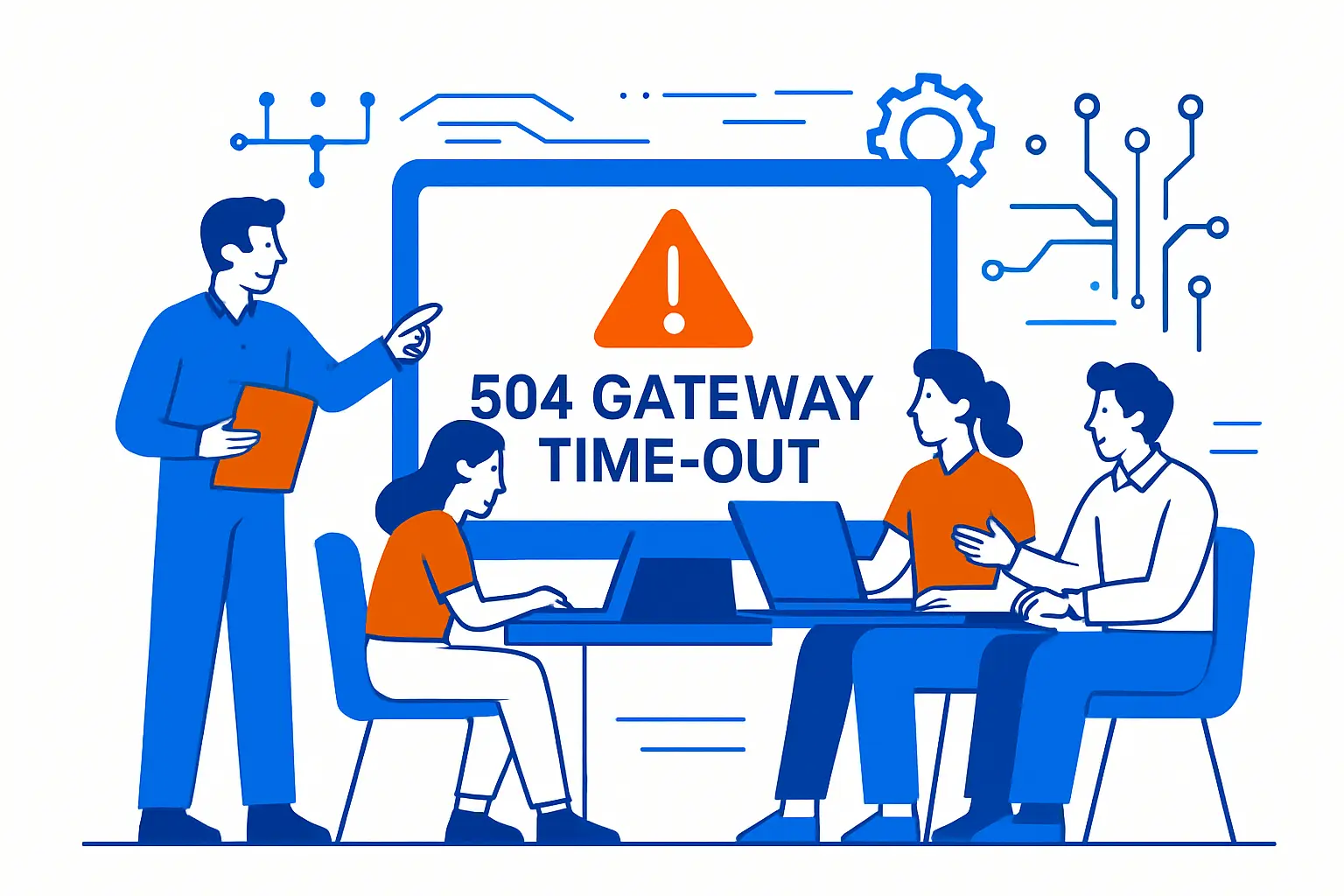 Initial triage for a 504 gateway time-out error