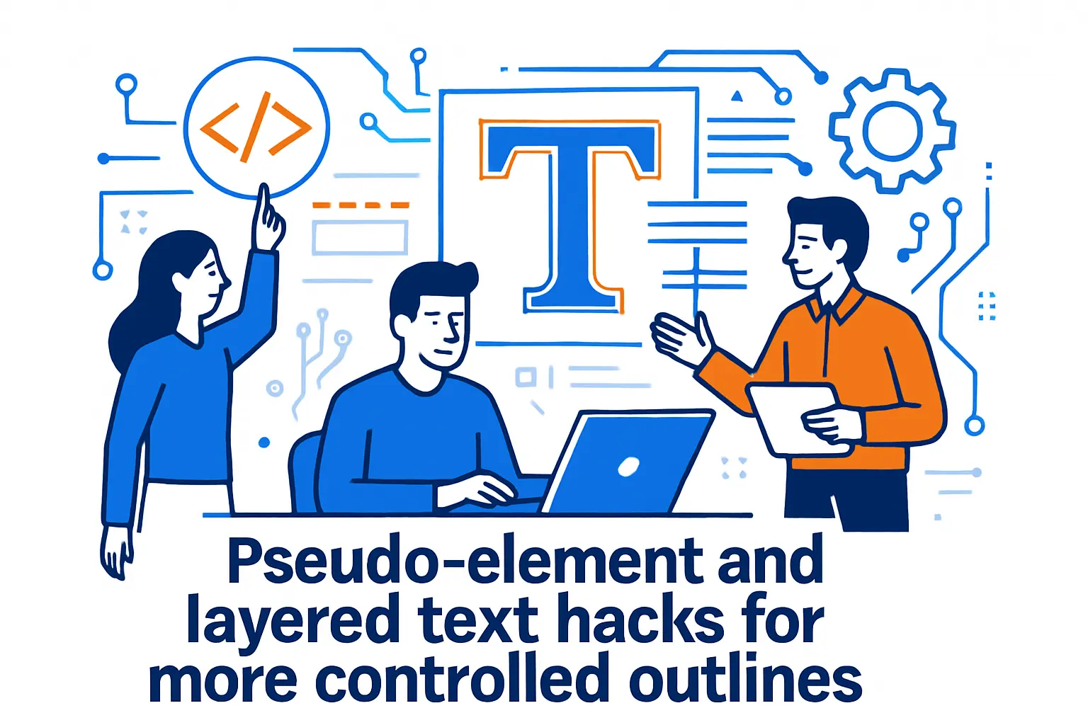 Pseudo-element and layered text hacks for more controlled outlines