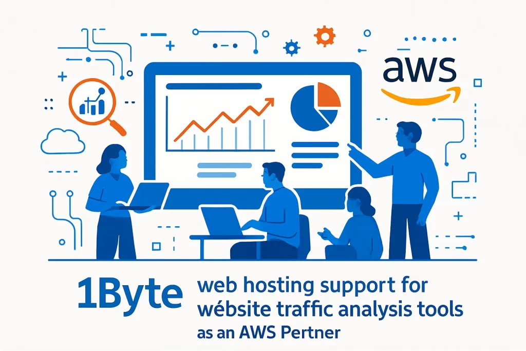 1Byte web hosting support for website traffic analysis tools as an AWS Partner