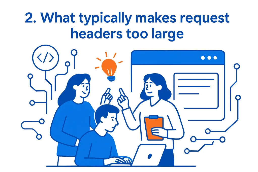 2. What typically makes request headers too large