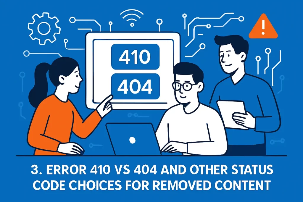 3. Error 410 vs 404 and other status code choices for removed content