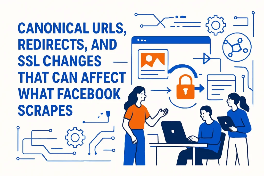 Canonical URLs redirects and SSL changes that can affect what Facebook scrapes