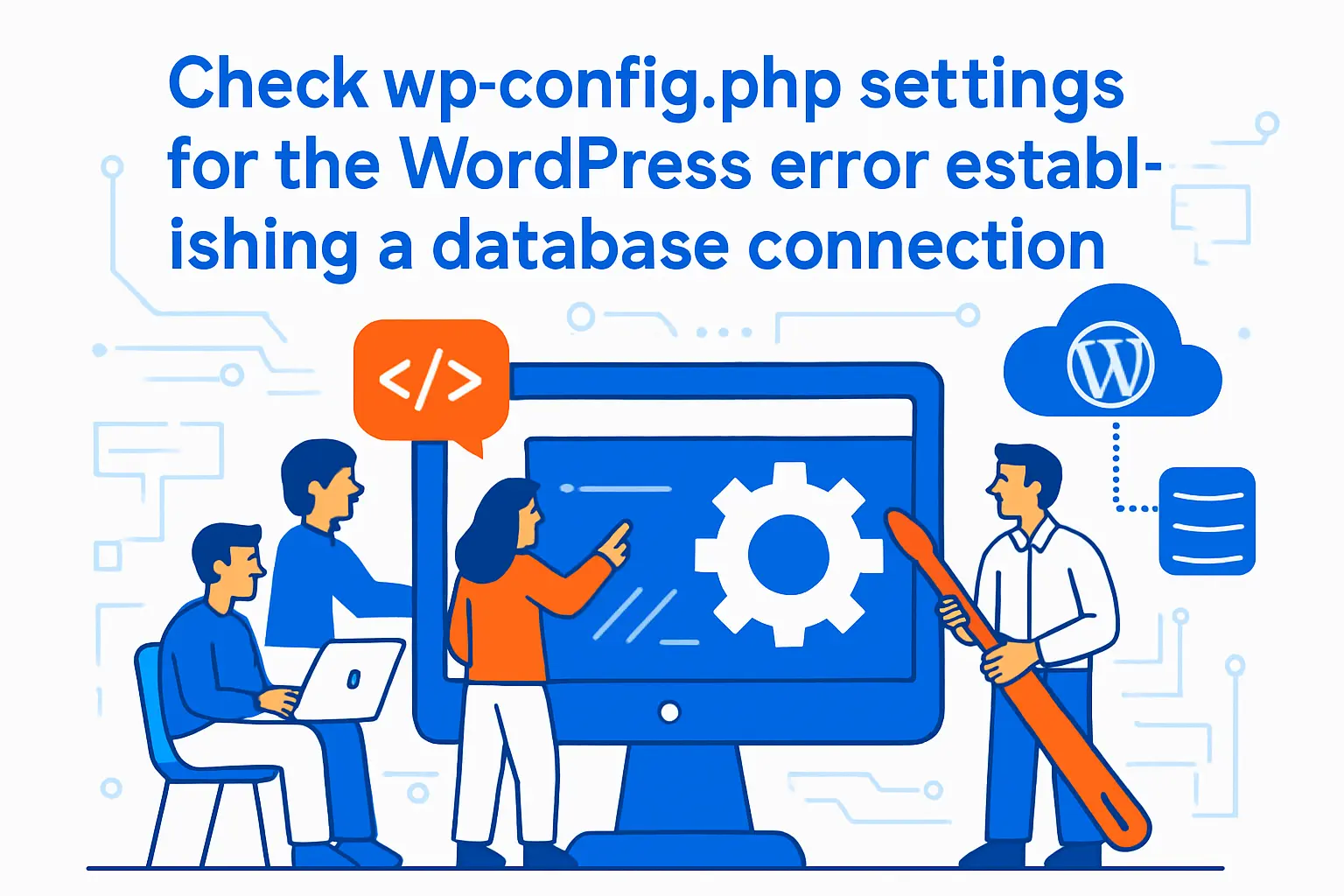 Check wp-config.php settings for the WordPress error establishing a database connection