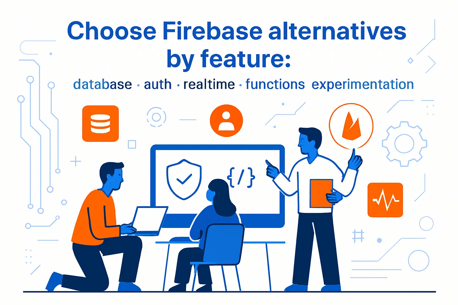Choose firebase alternatives by feature: database, auth, realtime, functions, and experimentation