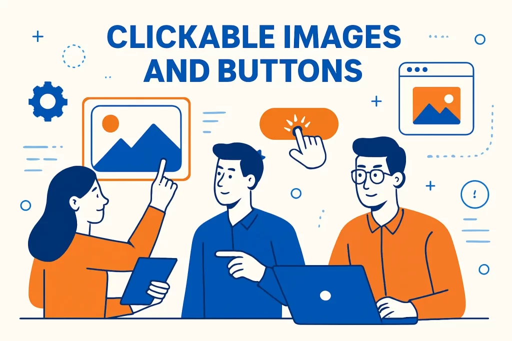 Clickable images and buttons