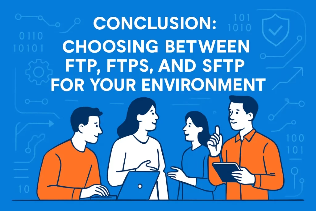 Conclusion: choosing between FTP FTPS and SFTP for your environment