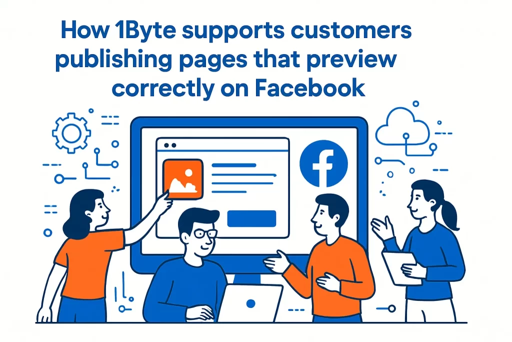 How 1Byte supports customers publishing pages that preview correctly on Facebook