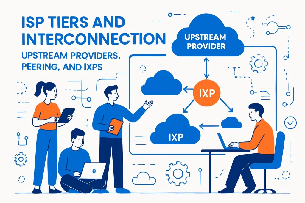 ISP tiers and interconnection: upstream providers, peering, and IXPs