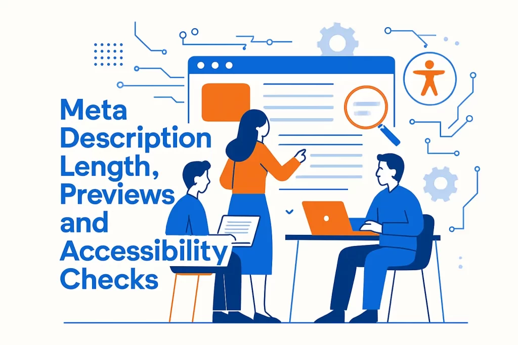 Meta Description Length, Previews, and Accessibility Checks