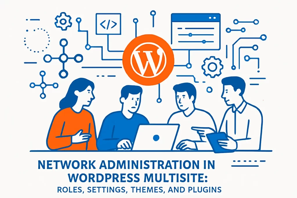 Network administration in WordPress multisite: roles, settings, themes, and plugins