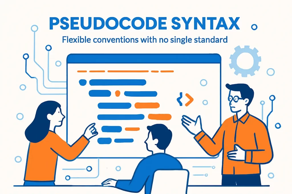 Pseudocode syntax: flexible conventions with no single standard