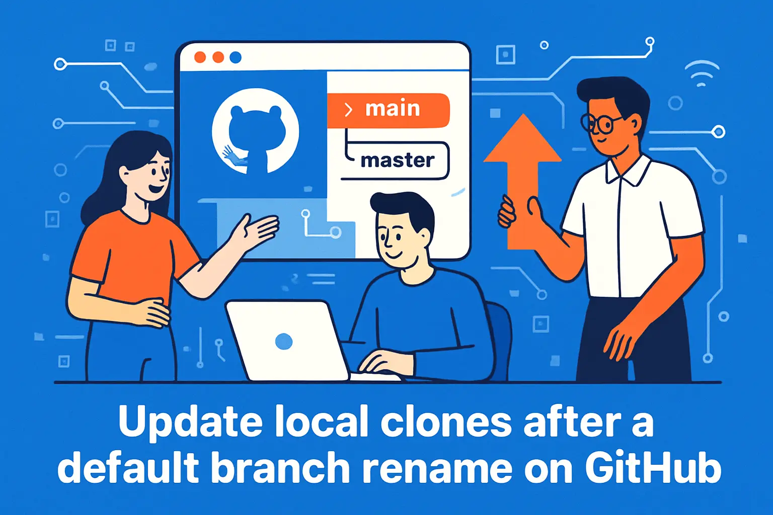 Update local clones after a default branch rename on GitHub