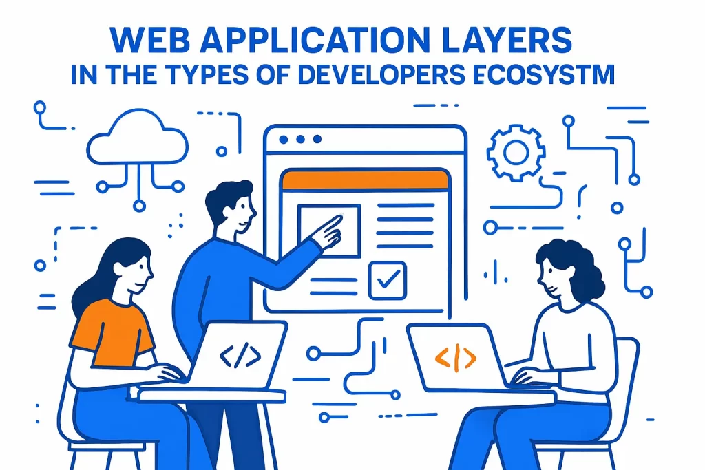 Web application layers in the types of developers ecosystem