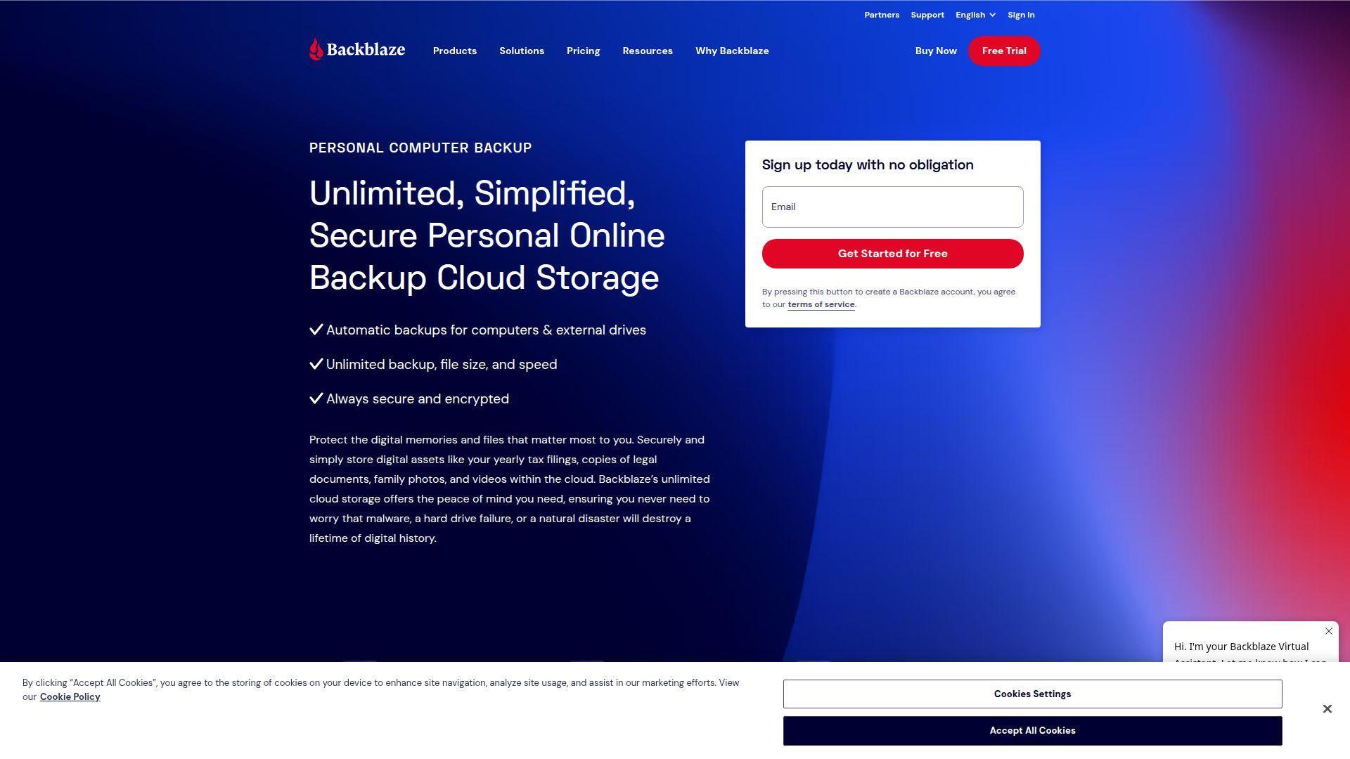 2. Backblaze Computer Backup