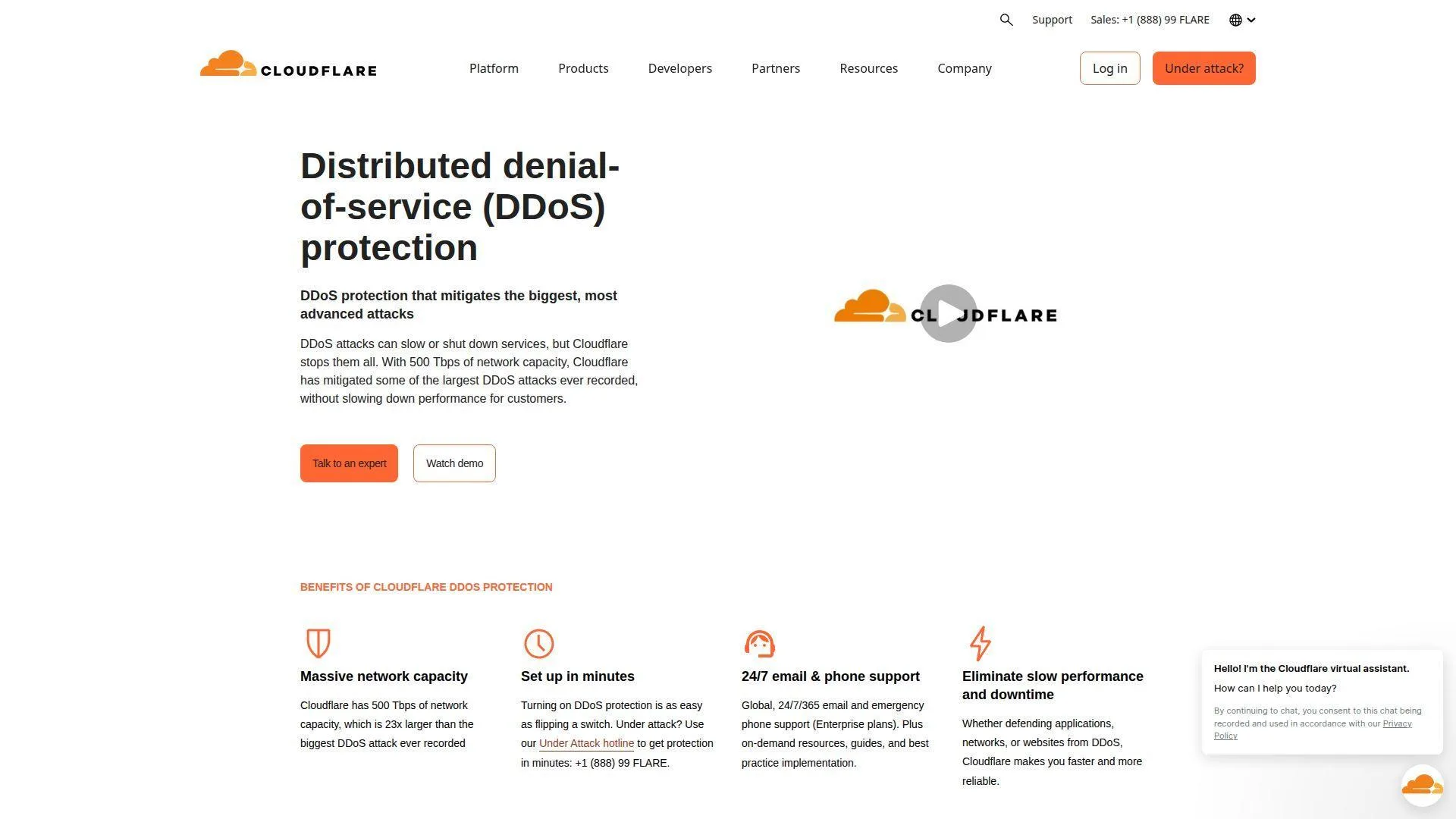 1. Cloudflare DDoS Protection