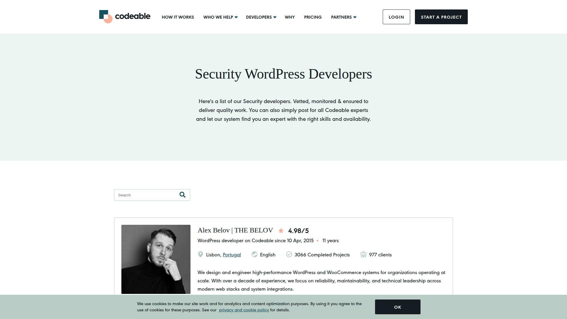 3. Codeable Security WordPress Developers