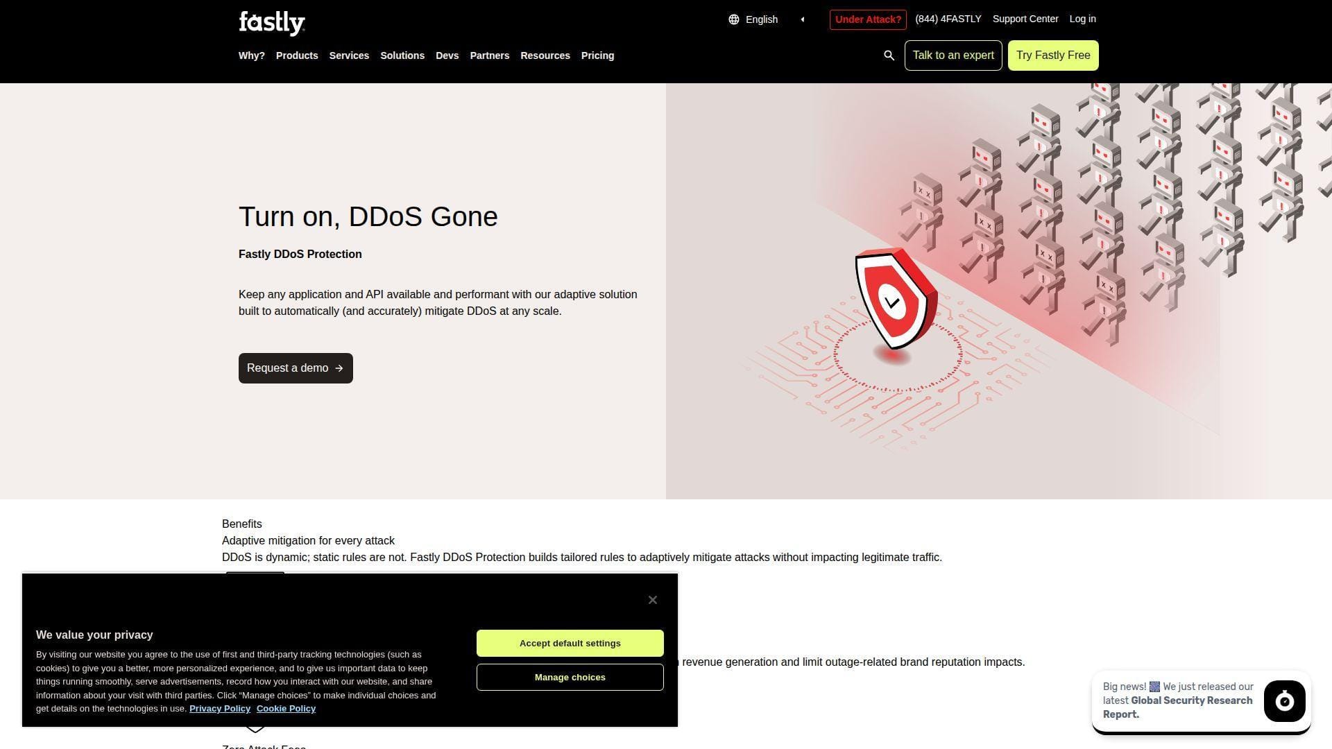 2. Fastly DDoS Protection